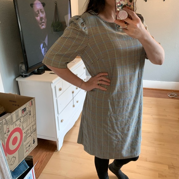 TACERA Shift Dress Plaid Puff Sleeve 1x - Picture 11 of 12